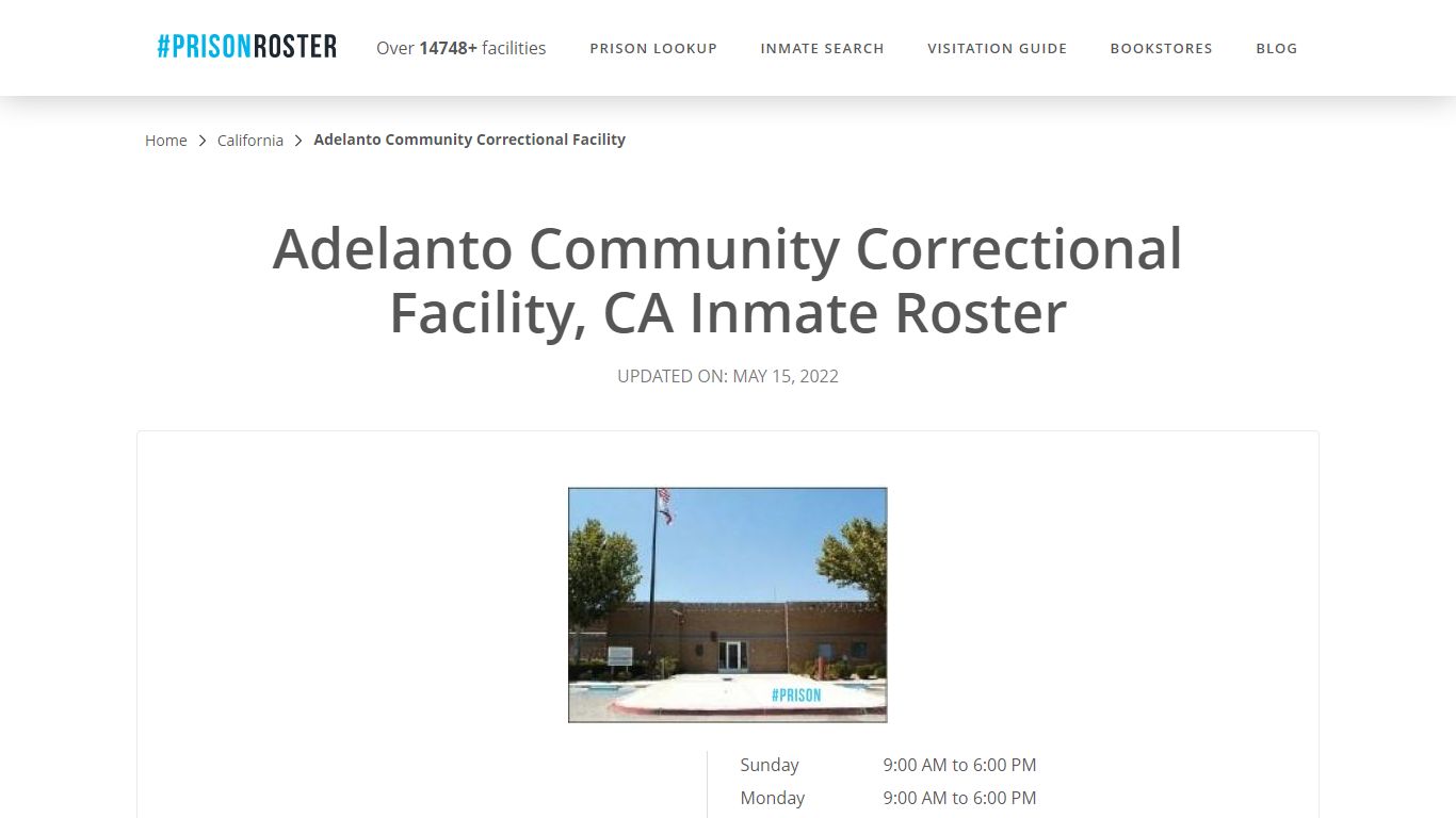 Adelanto Community Correctional Facility, CA Inmate Roster